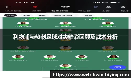 利物浦与热刺足球对决精彩回顾及战术分析